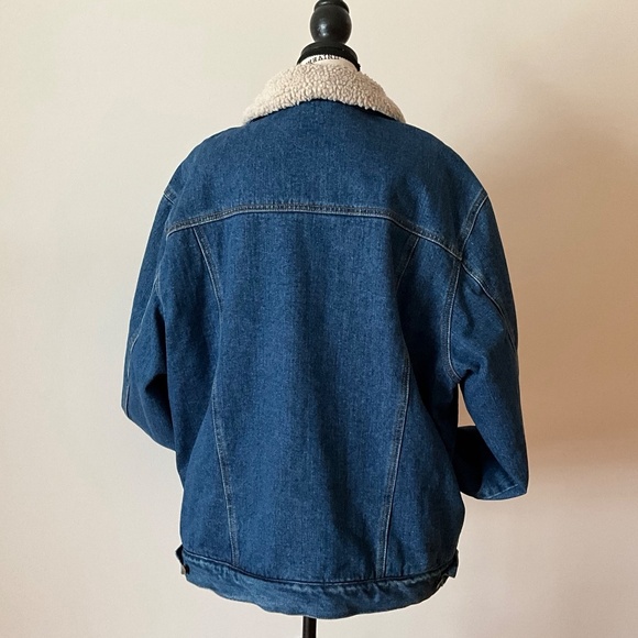 Men’s distressed Lee winter denim jeans jacket with sherpa lining - Picture 5 of 9